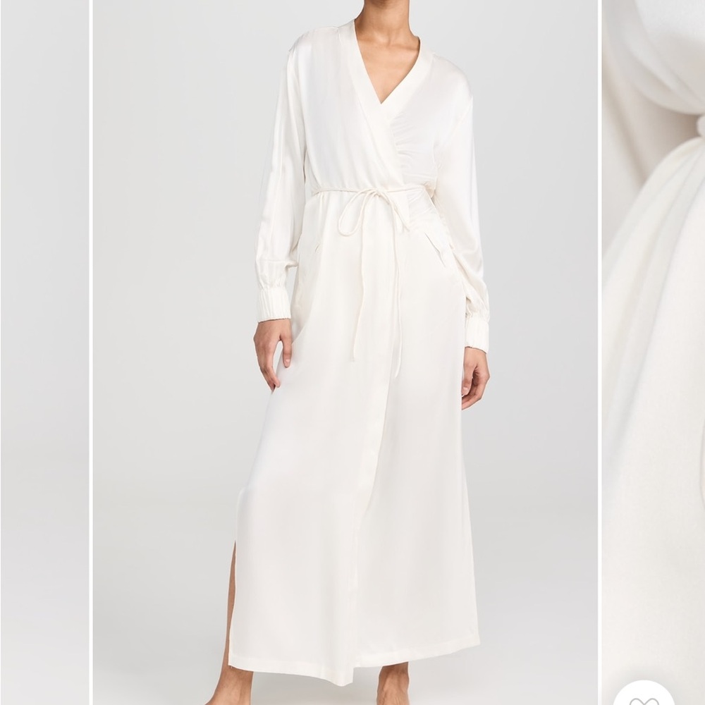 LUNYA BNWT Washable Silk Long Robe in Tranquil White Size XS/S - Picture 4 of 6